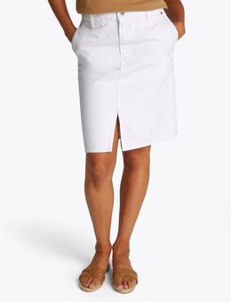 Tommy Hilfiger Jeansrock DNM KNEE STRAIGHT SKIRT RW WHITE mit Schlitz