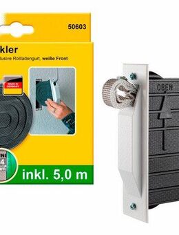 SCHELLENBERG Einlass-Gurtwickler für das Rollladensystem Mini, Unterputz-Montage, inkl. Mauerkasten, Abdeckplatte und Rollladengurt
