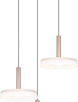 TRIO Leuchten LED Pendelleuchte CELESTE dimmbare LED Hängelampe aus Metall und Glas, 7,5W, 750 Lumen, Dimmfunktion, LED fest integriert, Warmweiß, 3-flammig einfach höhenverstellbar von 50-200 cm 3-Stufen Dimmfunktion