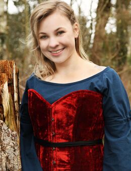 Fantasy Vollbrust Corsage aus Samt rot - Wuppertal