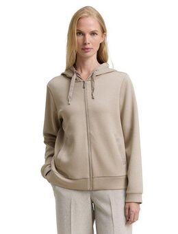 TOM TAILOR Kapuzensweatjacke mit Viskose und Stretch
