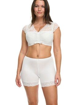 Susa Dirndlbluse Wiesn-Zauber Kurzarm, florale Spitze, elastisch, feminin