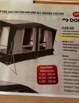 Luftvorzelt aufblasbar, Dometic Vorzelt für WOMO u. Wohnwagen, 1 x aufgebaut Preisnachlass: 30 % 1.599 € - Pürgen
