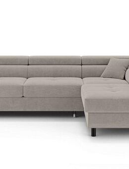 OTTO home Ecksofa AADEN Schlafsofa mit verstellbaren Kopfstützen, B/T/H: 254/199/90 cm, mit Bettfunktion und Bettkasten, Ottomane rechts/links bestellbar
