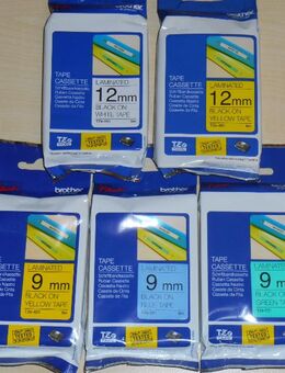 ❤️ ❤️ ❤️ 5x Schriftbandkasseten TZe Tape Kassetten Brother 9-12mm - Ingolstadt