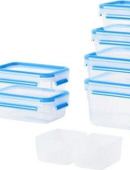 Emsa Frischhaltedose N10317 Clip & Close, Kunststoff, (Set, 9-tlg., Größen: 0,15/0,2/2*0,55/0,55 ins./0,8/1,2/2,2 Liter), 100% dicht&hygienisch, Frischedichtung, BabyCare Norm, made in Germany