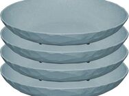 KOZIOL Suppenteller CLUB PLATE, tief, Ø 22 cm, aus biozirkulärem Material, (4 St), Spülmaschinengeeignet und melaminfrei, Made in Germany