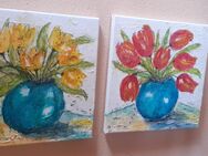 Zwei Acrylbilder "Tulpen" selbstgemalt - Neustrelitz