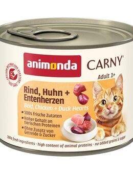 Sparpaket animonda Carny Adult 24 x 200 g - Mixpaket (Rind/Kabeljau & Rind/Pute/Shrimps)