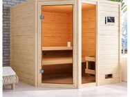 welltime Sauna Tally, BxTxH: 196 x 196 x 187 cm, 38 mm, 9-kW-Bio-Ofen mit ext. Steuerung