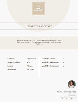 Köln-Braunsfeld · Stilvolle Eigentumswohnung mit Balkon und zwei Tiefgaragenstellplätzen mit Wallbox - Köln