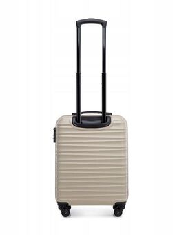 Premium Koffer Reisekoffer Kabinenkoffer mit Rippen ABS Kunststoff 34l beige - Wuppertal