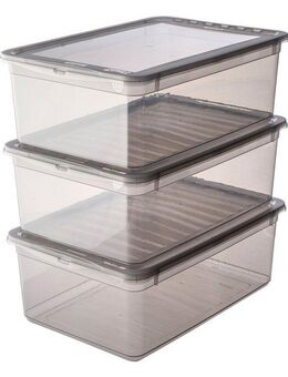 keeeper Aufbewahrungsbox bea, clearbox mit Air Control-System (Set, 3 St), 3 x 11 l, stapelbar, 39 x 26,5 x14 cm