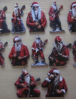 12 Rock-Weihnachtsmänner-Set, Holz, 8 cm, Deko, neu, Sammlung - Darmstadt