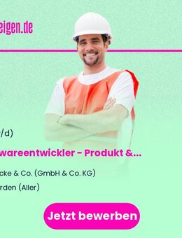 (Junior) Softwareentwickler - Produkt & Service Innovation (m/w/divers) - Verden (Aller)