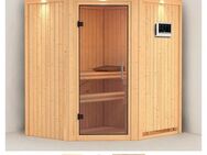 Karibu Sauna Tomke, BxTxH: 184 x 165 x 202 cm, 68 mm, (Set) 3,6-kW-Bio-Plug & Play Ofen mit externer Steuerung