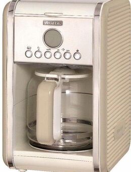 Ariete Filterkaffeemaschine Vintage 1342, cremefarben, 1,5l Kaffeekanne, Permanentfilter, Startzeit Kaffeezubereitung programmierbar
