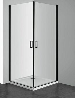 welltime Eckdusche Florenz 2.2 Black, BxT: 90x90 cm, Sicherheitsglas, Hebe-Senk-Mechanismus, barrierefrei einbaubar, mit Drehtüren