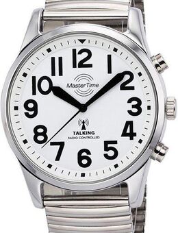 MASTER TIME Funkuhr Sprechende Funkuhr MTGA-10691-61M, Armbanduhr, Quarzuhr, Herrenuhr, Flexband, Zugband
