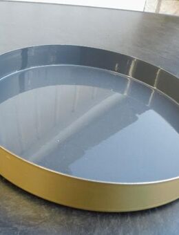 Tablett Metall rund 24 cm Gläsertablett messingfarben Deko 4,- - Flensburg