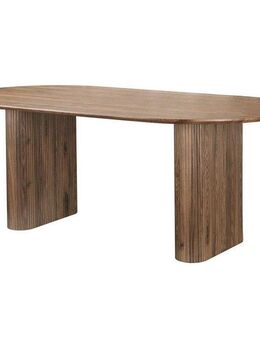 OTTO home Esstisch Bostonia, ovaler Esstisch, Beine mit Rillenstruktur, pflegeleicht, Höhe 76 cm