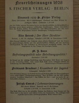 Faltblatt Fischer Verlag 1928+Werbezettel Die Neue Rundschau - Münster