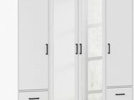 rauch Drehtürenschrank Kleiderschrank Schrank Garderobe Wäscheschrank VOYAGER (in 3 verschiedenen Ausstattungen BASIC/CLASSIC/PREMIUM) mit modernen Griffen in Graumetallic, inkl. Schubkästen und Spiegel