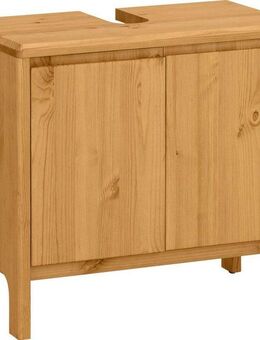 OTTO products Waschbeckenunterschrank Jorrick Breite 60 cm, Kiefer mit Bio Öl/Wachs behandelt, Siphonausschnitt