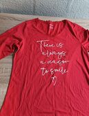 Damen Langarmshirt, Gr. M 40/42, rot mit Schriftzug und Kragenspitze, unbenutzt, neu in 45701