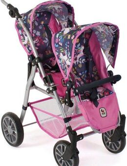 CHIC2000 Puppen-Zwillingsbuggy Twinny, Einhorn, mit schwenkbaren Vorderrädern