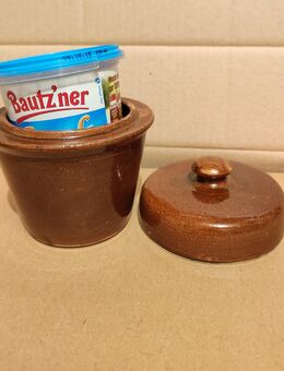 Senftopf - braun NEUTRAL Keramik - glänzend - incl. Bautzner Becher - Görlitz Zentrum