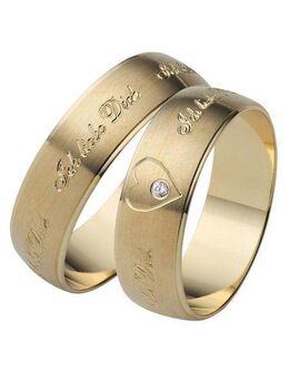 Firetti Trauring Schmuck Geschenk Gold 375 Hochzeit Ehering Trauring "Ich liebe Dich", Made in Germany, wahlweise mit oder ohne Brillant