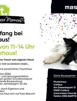 Sektempfang bei Massahaus Cottbus am 03.01.2026 von 11-14Uhr: Am Gewerbepark 13, 03051 Cottbus - Horka