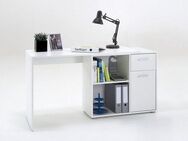 FMD Eckschreibtisch AUGSBURG, Schreibtisch/Sideboard m. Stauraum, beidseitig montierb., 117/148 cm