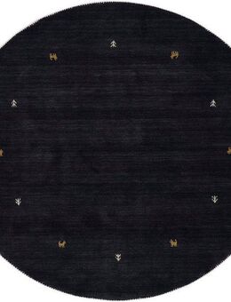 carpetfine Wollteppich Gabbeh Uni, rund, Höhe: 15 mm, reine Wolle handgewebt, Gabbeh Tiermotiv warmes Raumklima viele Größen