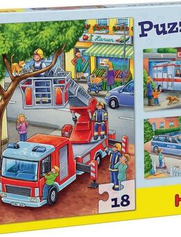 Haba Puzzle Polizei, Feuerwehr & Co., Puzzleteile, Made in Europe
