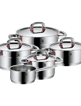 WMF Topf-Set Premium One Induktion 5-teilig, Kochtopf Set mit Metalldeckel, Cromargan® Edelstahl Rostfrei 18/10 (Set, 5-tlg., Bratentopf Ø 20 cm, Kasserolle Ø 16 cm, Fleischtopf Ø 16/20/24 cm), Induktions Töpfe Set, Innenskalierung, für alle Herdarten...