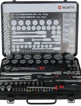 WÜRTH ZEBRA Profi Steckschlüsselsatz ½ " ¼" 56tlg Ratschekasten Knarrenkasten - Ingolstadt