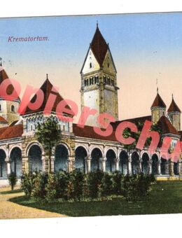 Alte Ansichtskarte „Leipzig – Krematorium“, gel. 1913 - Landsberg