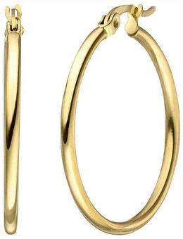 JOBO Paar Creolen, Edelstahl goldfarben beschichtet 30 mm