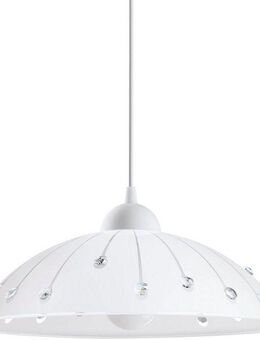EGLO Hängeleuchte VETRO Pendellampe, Kunststoff und Glas, E27, Esstischlampe, Lampe, Dimmfunktion, ohne Leuchtmittel, Hängeleuchte, H110 x Ø35, weiss, 1X60W exkl.