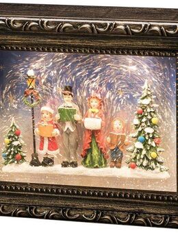 KONSTSMIDE LED Laterne Weihnachtsdeko, LED fest integriert, Warmweiß, LED Bilderrahmen mit Weihnachtschor