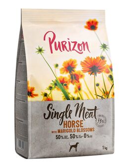 1 kg Purizon zum Probierpreis! - Adult Single Meat: Pferd mit Süßkartoffel und Ringelblumenblüten