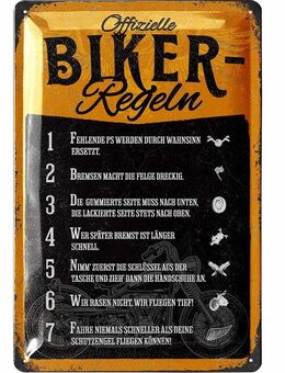 Lustiges Blechschild Biker-Regeln Motorrad Lanolu 20x30 cm - Berlin