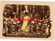 Alte Künstlerkarte „Schneewittchen und die sieben Zwerge“, 1950er Jahre, nicht gelaufen - Landsberg