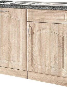 wiho Küchen Spülenschrank Linz 110 cm breit, inkl. Tür/Sockel für Geschirrspüler, in Landhaus-Optik