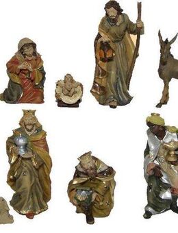 Alfred Kolbe Krippenfigur Weihnachtsdeko (Set, 11 St), naturfarbig gestaltet, Höhe 11 cm