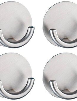 WENKO Wandhaken Rondo, (Set, 4-St), Edelstahl, selbstklebend, rostfrei