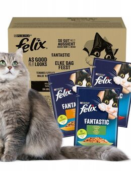 Felix Fantastic Meat 48x85g Geschmacksmischung Katzenfutter - Wuppertal
