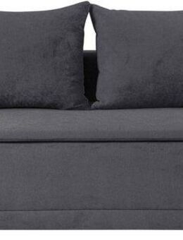 WERK2 Schlafsofa Biggi komfortabel & elegant, Schlaffunktion, Bettkasten, Breite 206 cm, inkl. losen Kissen, Struktur weich ASTON, dunkelgrau